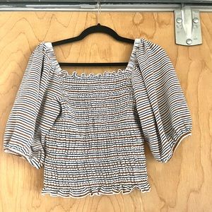 LOFT Ruched Puff Sleeve top